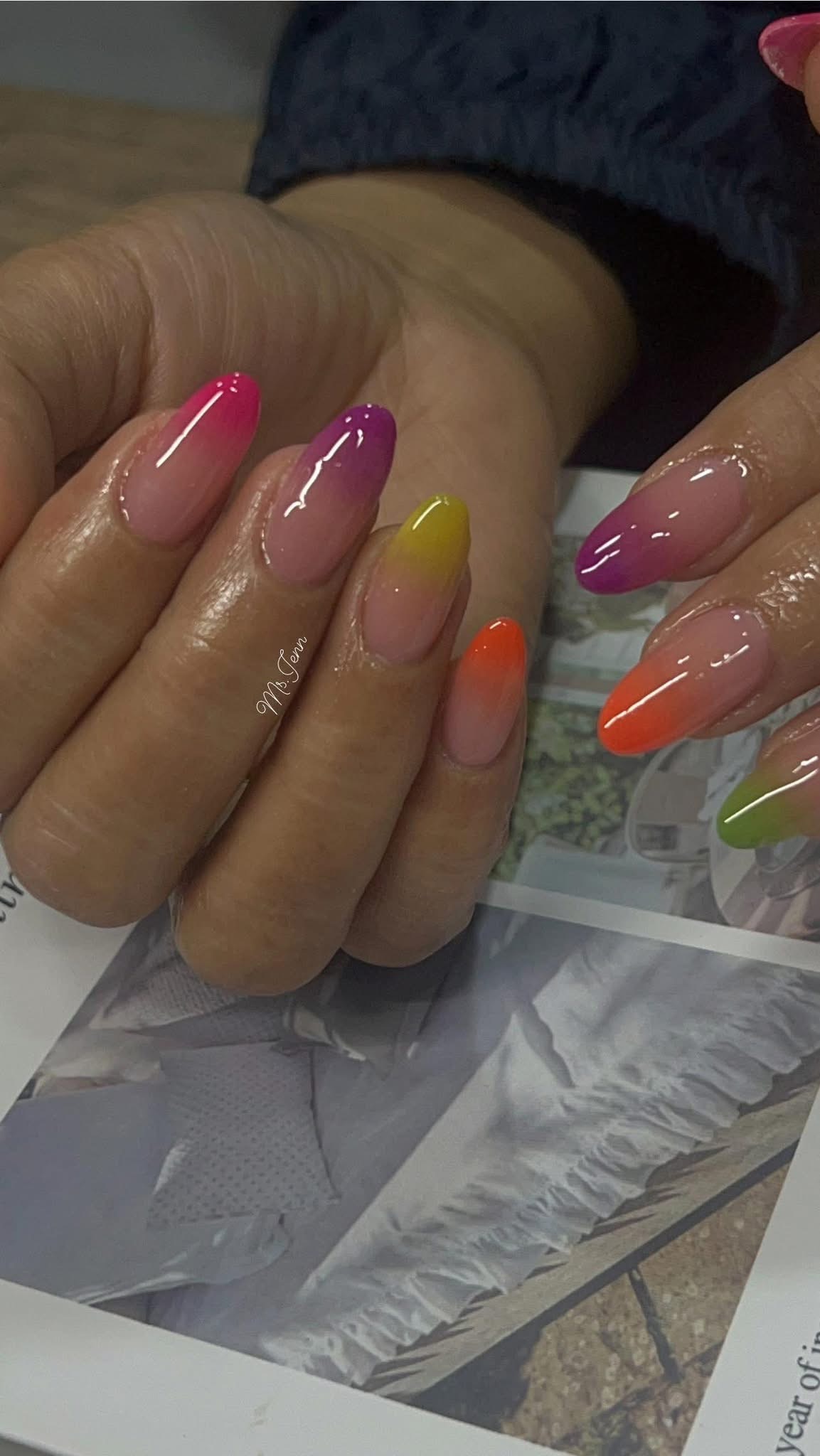 Rainbow nail set by Ms. Jenn