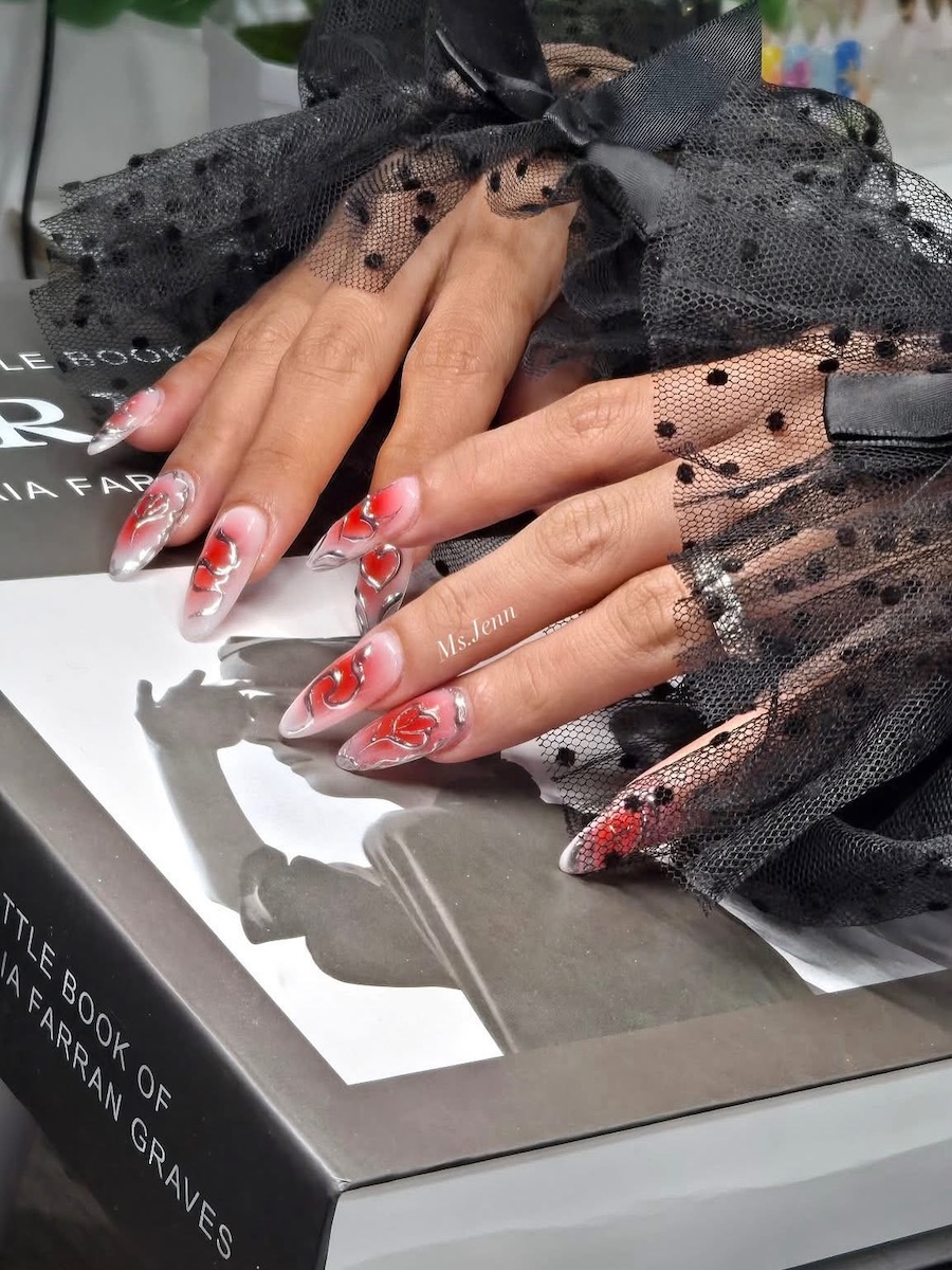 Valentine nail art by Ms. Jenn